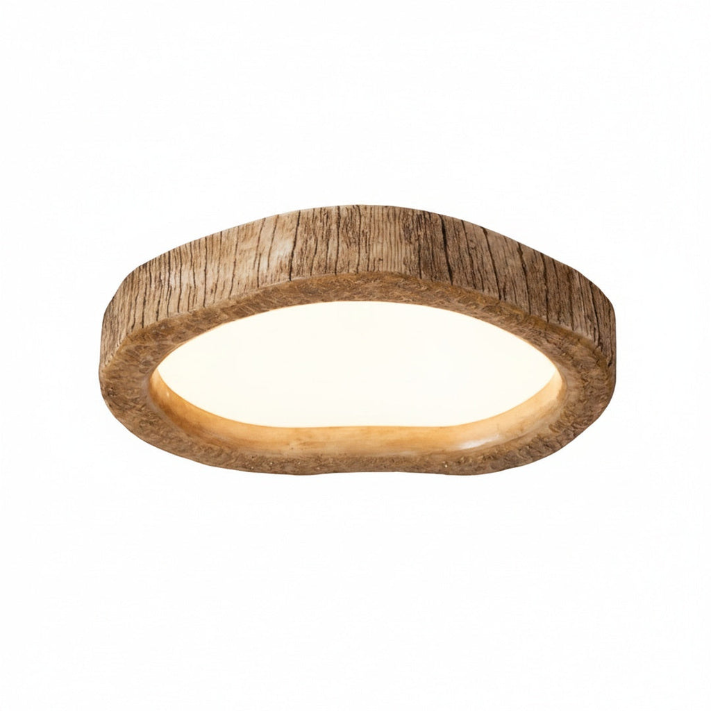 Scandinavian Ceiling Light with Wood-Effect Resin Frame