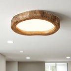 Scandinavian Ceiling Light with Wood-Effect Resin Frame