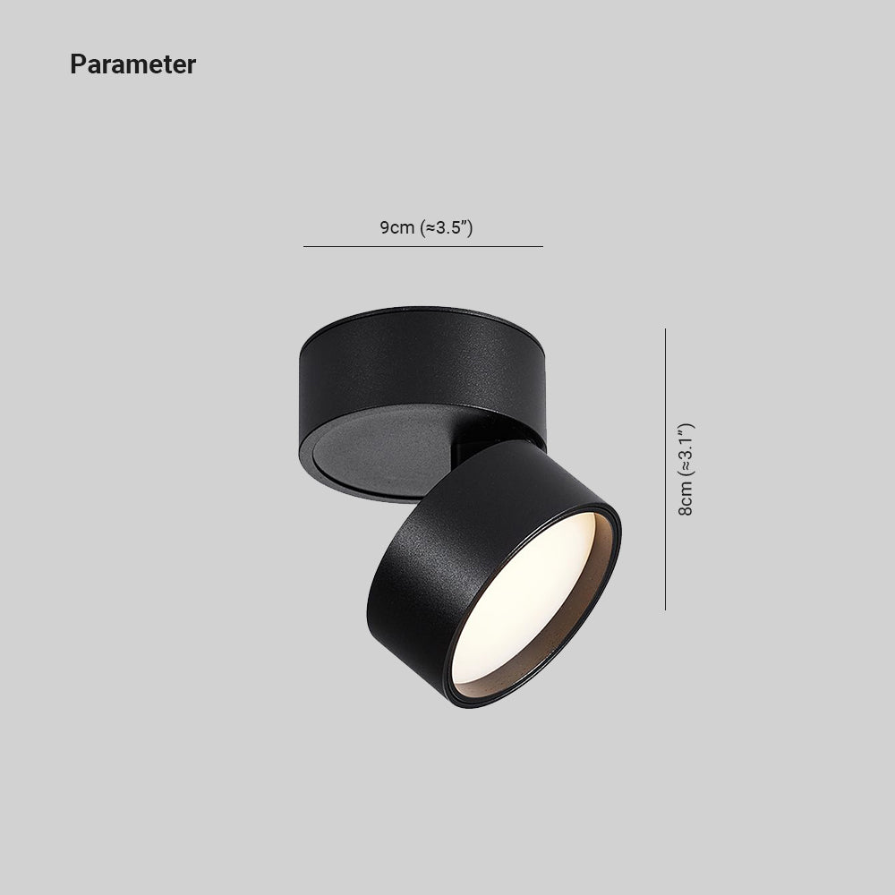 Minimalist Ceiling Spotlight with Rotating Head, Surface Mount