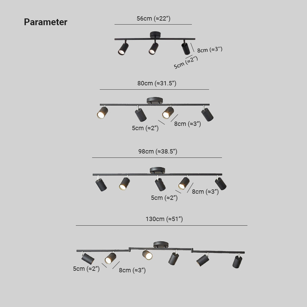 Modern Track Spotlight Bar with Adjustable GU10 Heads