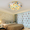 Tiffany-Style Shell Mosaic Flush Mount Ceiling Light
