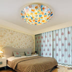 Tiffany-Style Shell Mosaic Flush Mount Ceiling Light