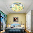 Tiffany-Style Shell Mosaic Flush Mount Ceiling Light
