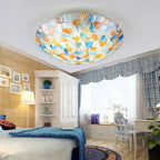 Tiffany-Style Shell Mosaic Flush Mount Ceiling Light
