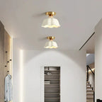 Vintage Scalloped Ceiling Light with Metal Base, E27