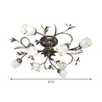 Vintage Tulip Glass Semi-Flush Ceiling Light