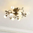 Vintage Tulip Glass Semi-Flush Ceiling Light