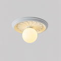 Vintage Ceiling Light with Carved Rosette and Globe Shade