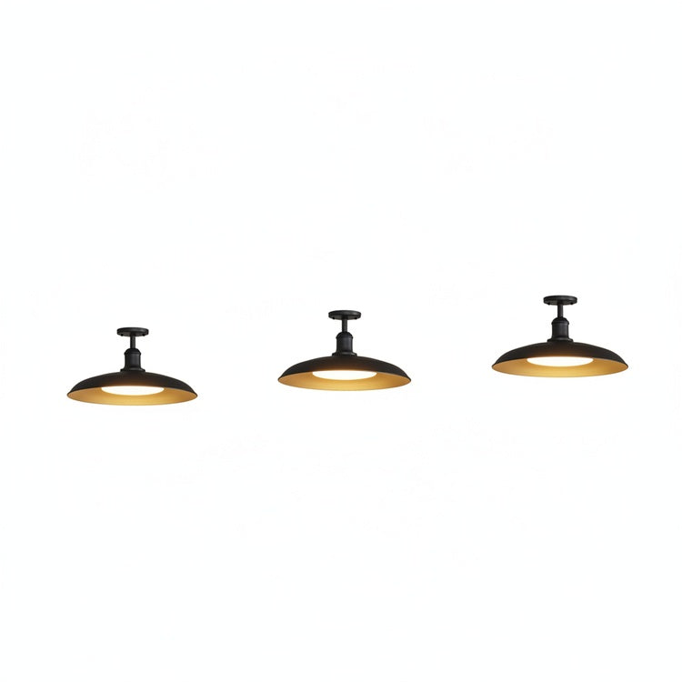 Scandi Outdoor Ceiling Light with Bowl Shade, Carbon Steel