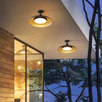 Scandi Outdoor Ceiling Light with Bowl Shade, Carbon Steel