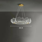 Art Deco Ginkgo Leaf Pendant Light with Adjustable Drop