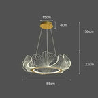 Art Deco Ginkgo Leaf Pendant Light with Adjustable Drop
