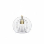 Art Deco Double Glass Globe Pendant Light, Height Adjustable
