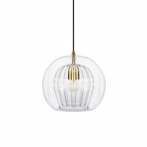 Art Deco Double Glass Globe Pendant Light, Height Adjustable