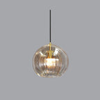 Art Deco Double Glass Globe Pendant Light, Height Adjustable