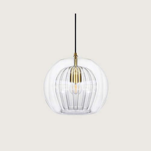 Art Deco Double Glass Globe Pendant Light, Height Adjustable