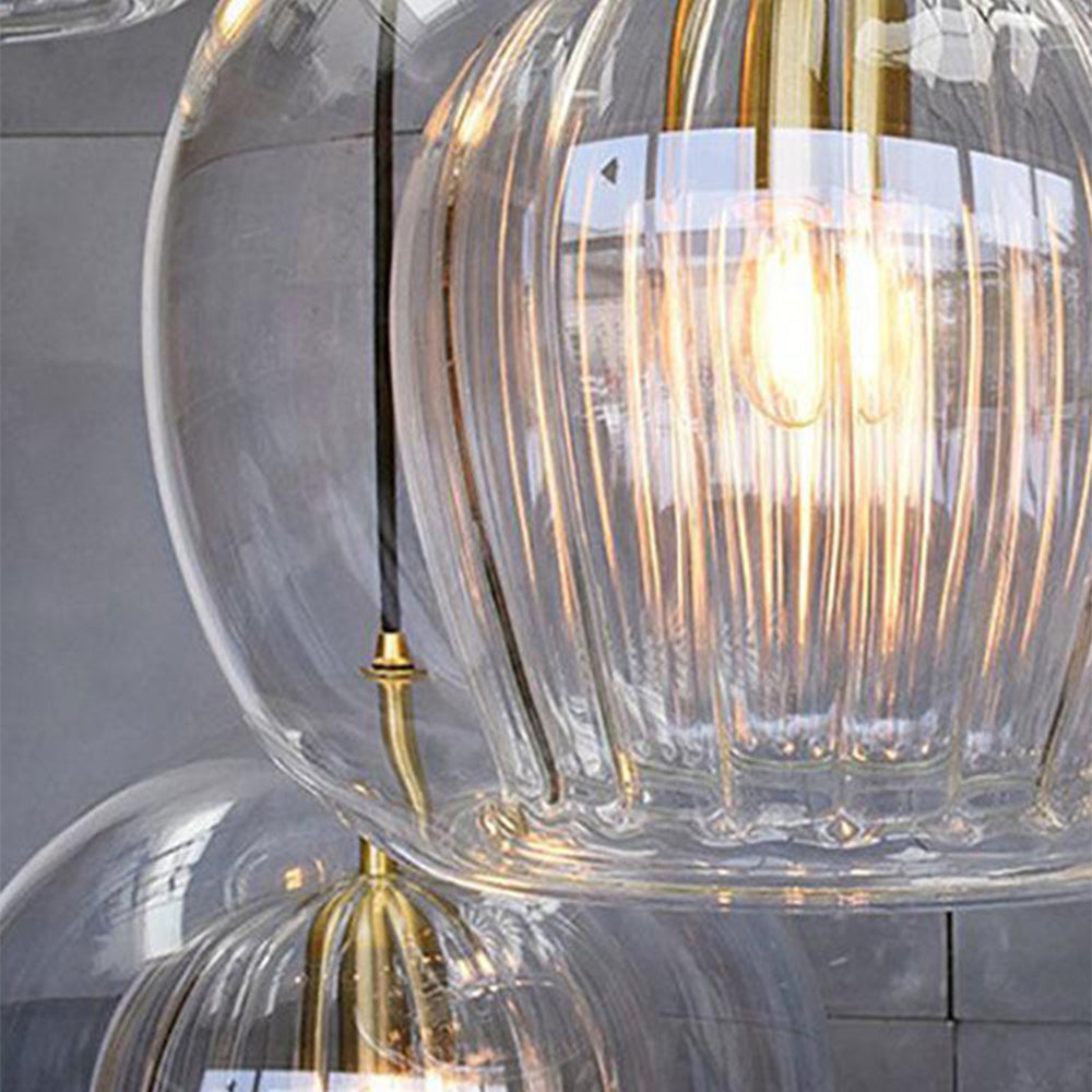 Art Deco Double Glass Globe Pendant Light, Height Adjustable