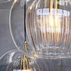 Art Deco Double Glass Globe Pendant Light, Height Adjustable