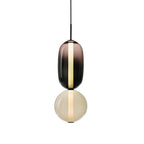Art Deco Glass Globe and Capsule Pendant Light