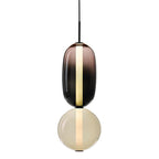 Art Deco Glass Globe and Capsule Pendant Light