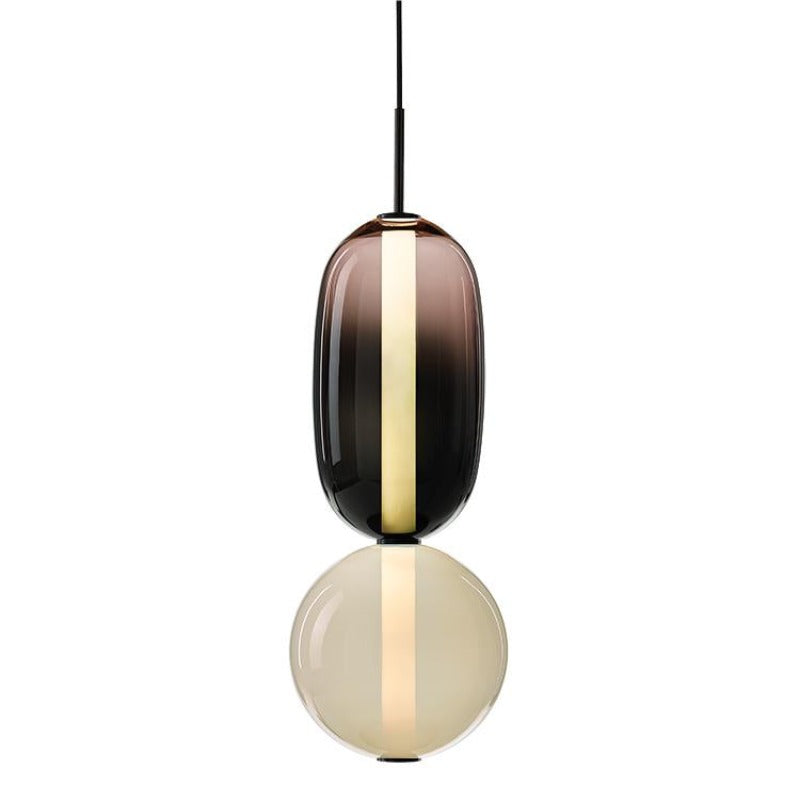 Art Deco Glass Globe and Capsule Pendant Light