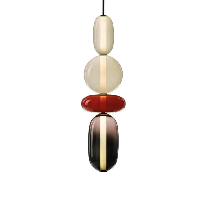 Art Deco Glass Globe and Capsule Pendant Light
