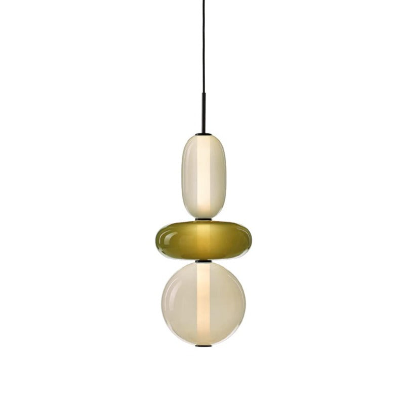 Art Deco Glass Globe and Capsule Pendant Light