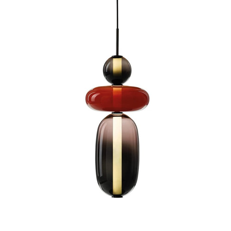 Art Deco Glass Globe and Capsule Pendant Light