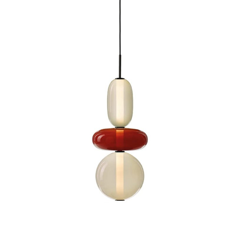 Art Deco Glass Globe and Capsule Pendant Light