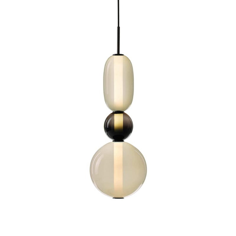 Art Deco Glass Globe and Capsule Pendant Light