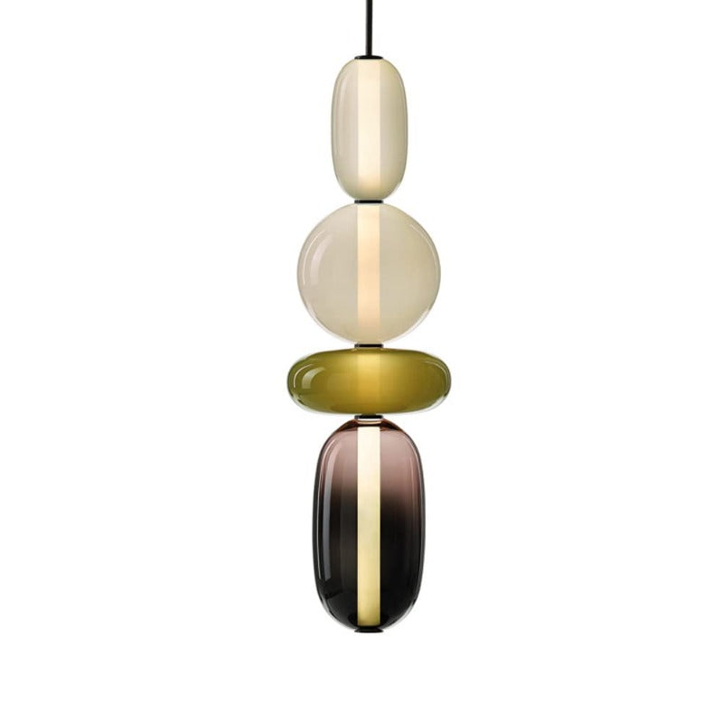 Art Deco Glass Globe and Capsule Pendant Light