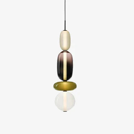 Art Deco Glass Globe and Capsule Pendant Light