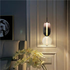 Art Deco Glass Globe and Capsule Pendant Light