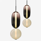 Art Deco Glass Globe and Capsule Pendant Light
