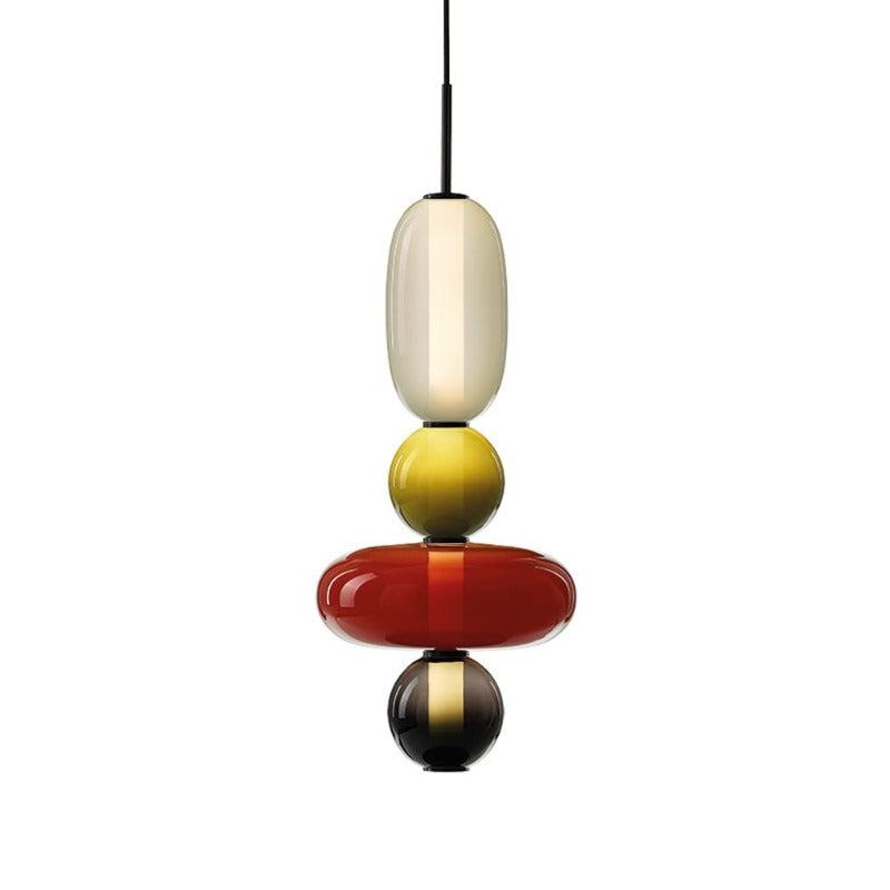 Art Deco Glass Globe and Capsule Pendant Light