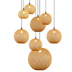 Boho Bamboo Woven Globe Pendant Light, 30 to 60 cm