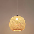 Boho Bamboo Woven Globe Pendant Light, 30 to 60 cm