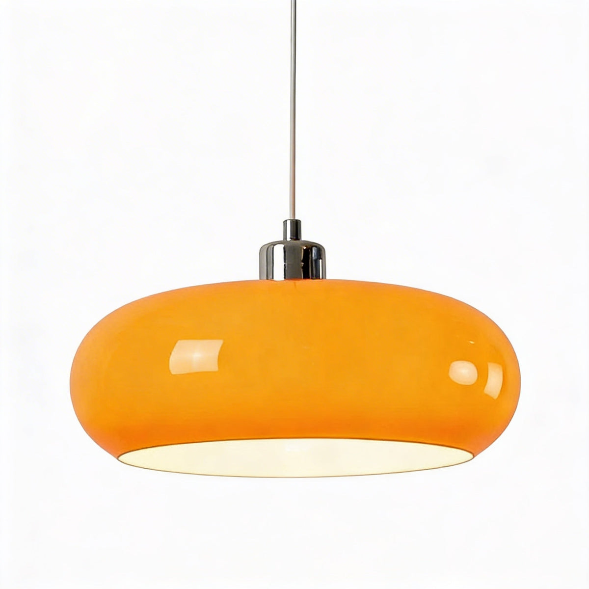 Hand-Formed Glass Retro Pendant Light, E27, Amber or Smoke