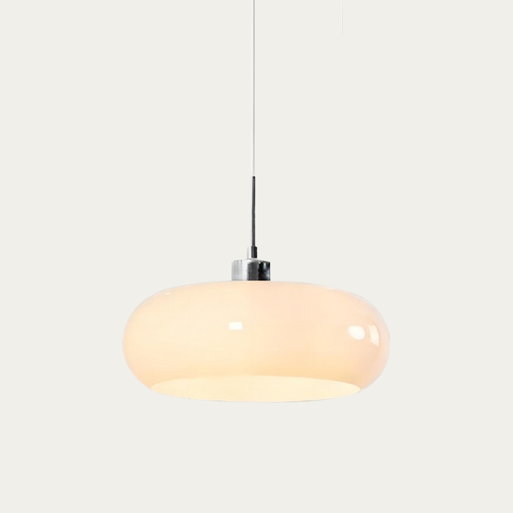 Hand-Formed Glass Retro Pendant Light, E27, Amber or Smoke