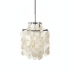 Boho Shell Disc Pendant Light, Chrome or Gold Frame