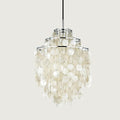 Boho Shell Disc Pendant Light, Chrome or Gold Frame