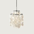 Boho Shell Disc Pendant Light, Chrome or Gold Frame
