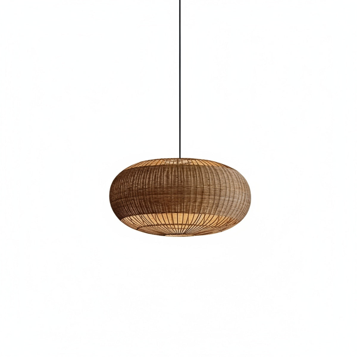 Woven Rattan Ellipse Pendant Light in Three Sizes