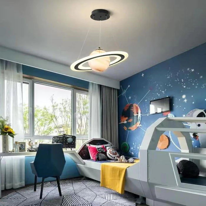 Kids Planet Pendant Light with Astronaut Figure, 45 cm