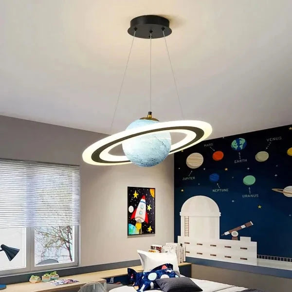 Kids Planet Pendant Light with Astronaut Figure, 45 cm
