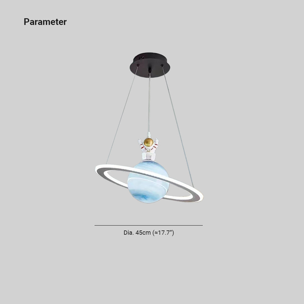 Kids Planet Pendant Light with Astronaut Figure, 45 cm