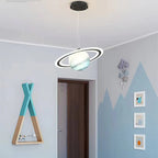 Kids Planet Pendant Light with Astronaut Figure, 45 cm