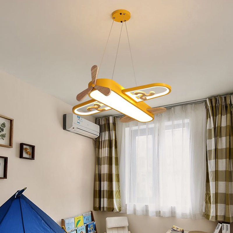 Kids Aeroplane Pendant Light with Dimming Remote