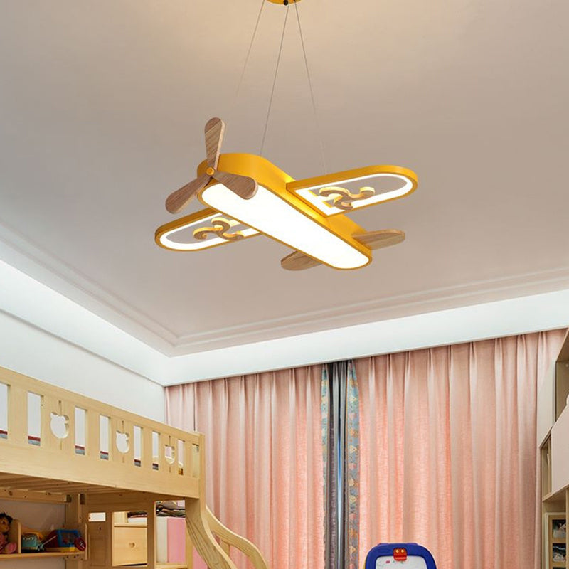 Kids Aeroplane Pendant Light with Dimming Remote