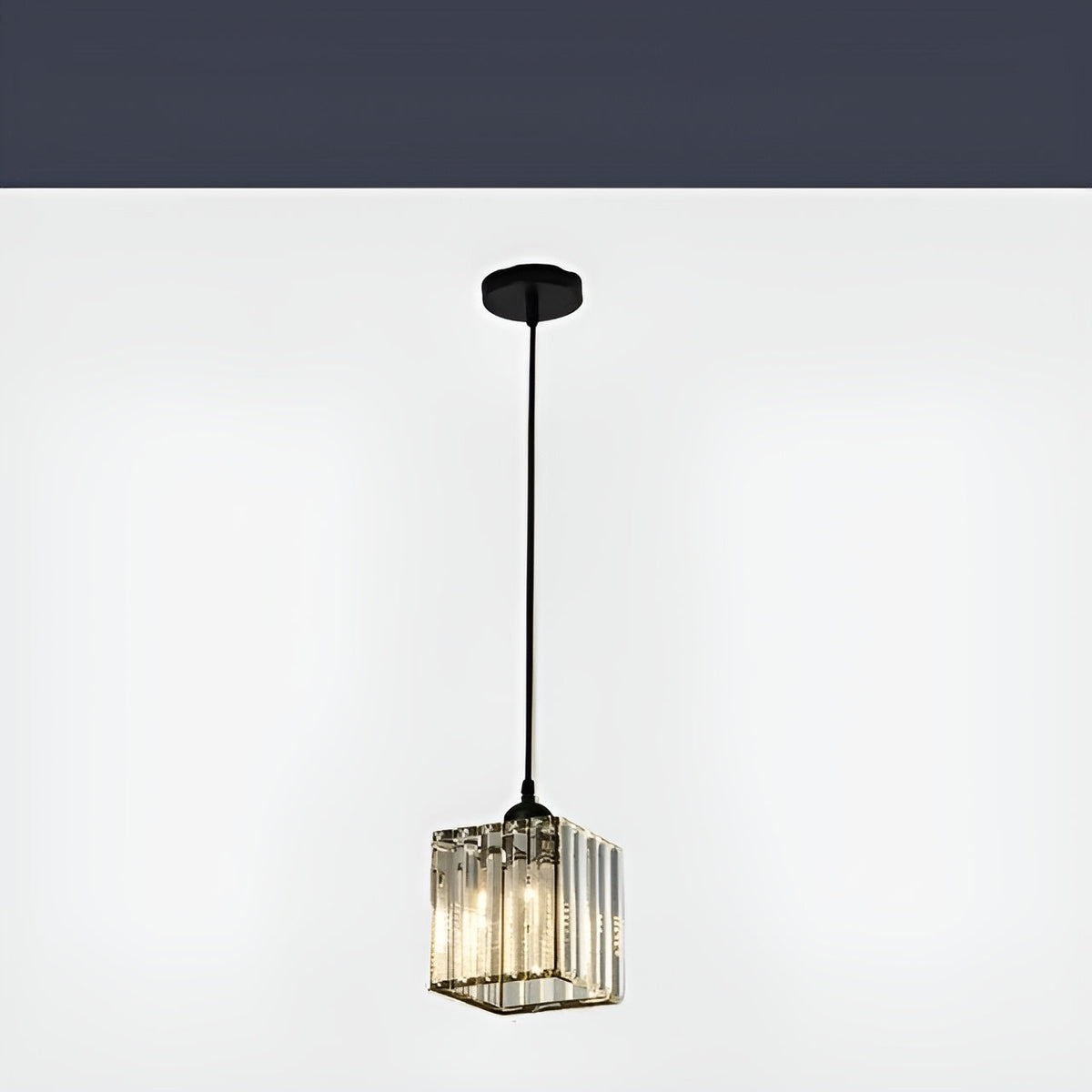 K9 Crystal Pendant Light with Adjustable Height, Round or Square